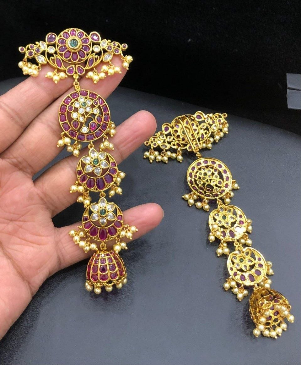 AD Kempu Stone Small Hair Choti